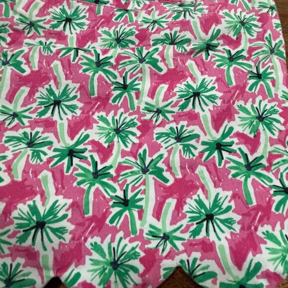 Crown & Ivy cotton stretch Shelby shorts sz 8 pink & green scalloped hem pockets - Picture 8 of 8